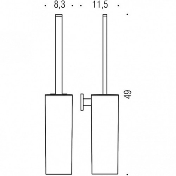 Ёршик для унитаза Colombo Design BasicQ B3707.NM настенный, металл, пластик, черный матовый