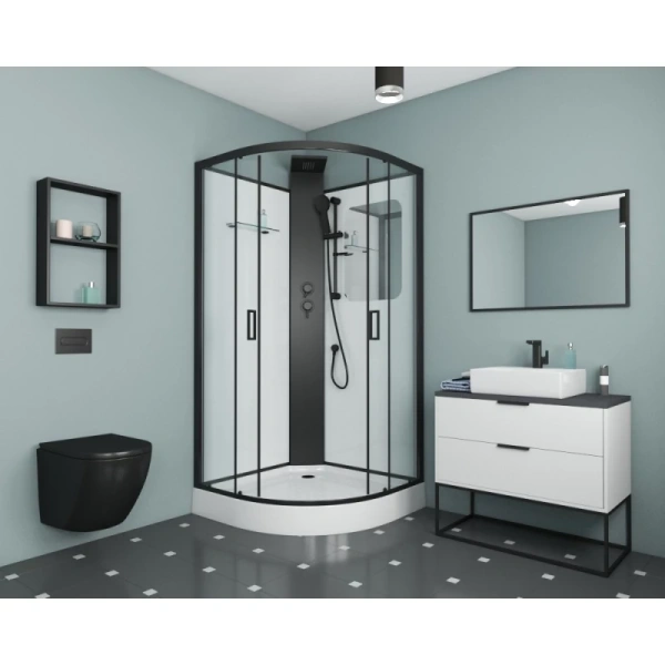 душевая кабина grossman gr251 90x90 черная без гидромассажа