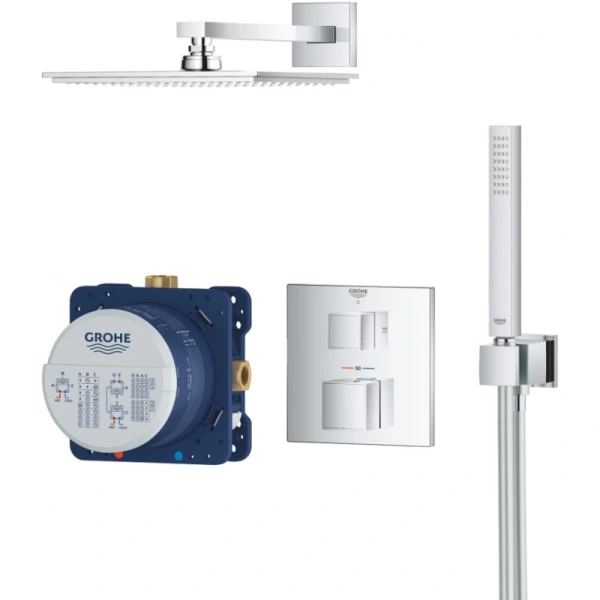 душевой комплект 230 мм grohe grohtherm cube 34741000