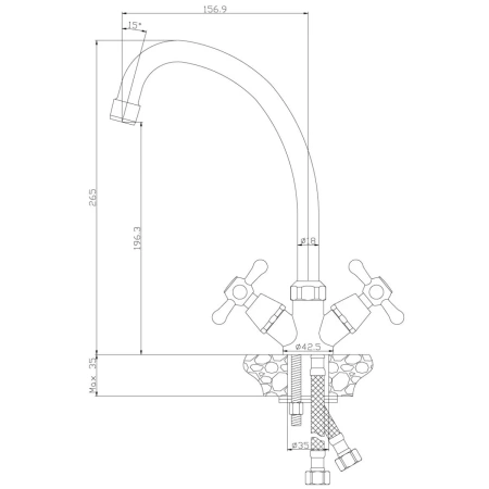 смеситель для кухни rossinka y y02-71
