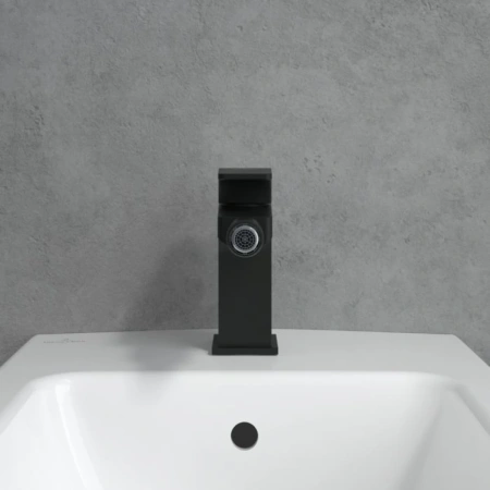 смеситель villeroy & boch architectura square tvb125001000k5 для биде, с донным клапаном, черный матовый