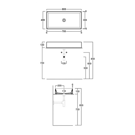 раковина накладная simas agile ag 80 nero matt 80x40x13 см