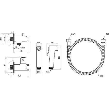 гигиенический душ с запорным вентилем ravak bm x070166 хром
