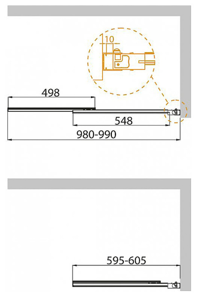 шторка на ванну cezares slider 100 slider-vf-11-100/150-p-cr профиль хром стекло рифленое