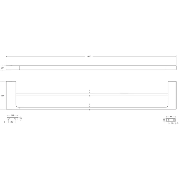 Полотенцедержатель Cezares Slider SLIDER-THD-80-GM 80 см, оружейная сталь