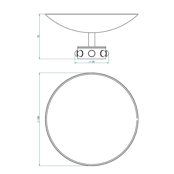 THG THG Mossi Мыльница металлическая, ø15см., настольная, цвет: хром/черный хрусталь