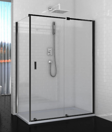 душевой уголок ceruttispa 120×90 premiata в120-8 профиль черный матовый, стекло прозрачное