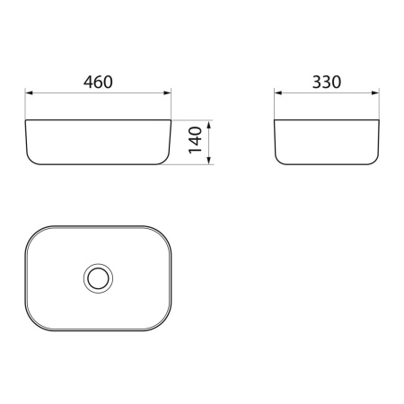 раковина накладная point веста 46 pn43701wb прямоугольная, белая