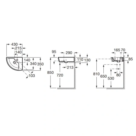 раковина 43x35 см roca hall 327622000