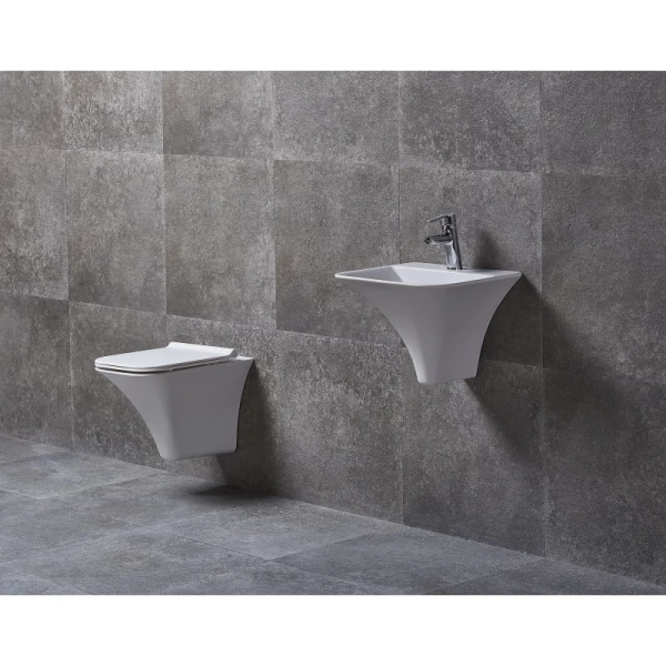 унитаз подвесной bewash ladoga 54303201 белый глянец, сиденье с микролифтом