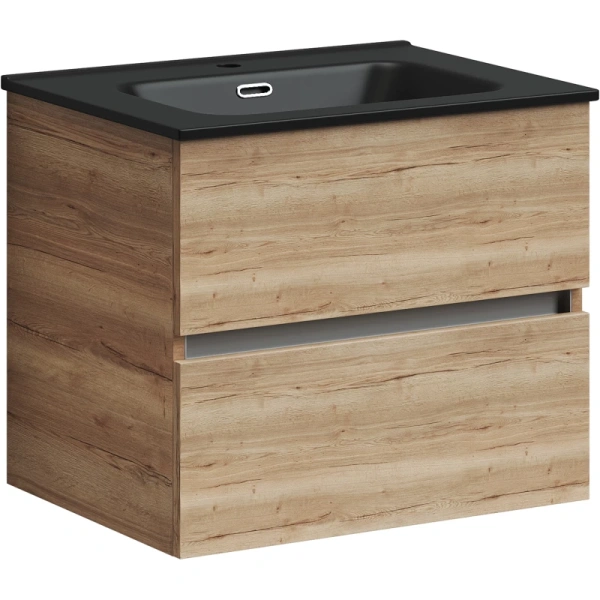 тумба под раковину sancos urban 590х450х550, c двумя ящиками, дуб галифакс натуральный, арт. ur60eg