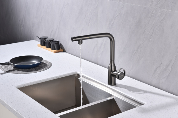 смеситель для кухни с подключением к фильтру paulmark urban ur213104-b, цвет беретта