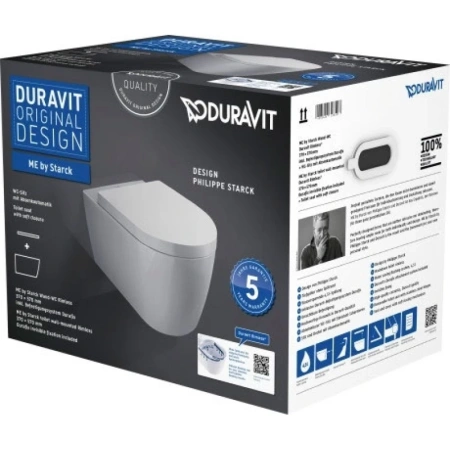 унитаз duravit me by starck 45290900a1 подвесной, безободковый, с сиденьем микролифт, белый