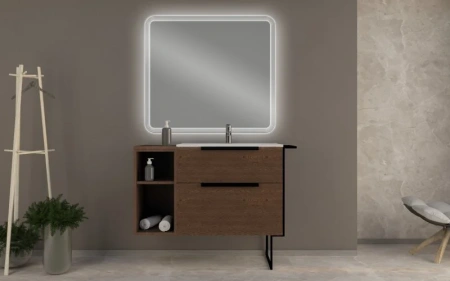 тумба под раковину cezares urban 74 55158 подвесная frassino scuro без ножки и боковой полки