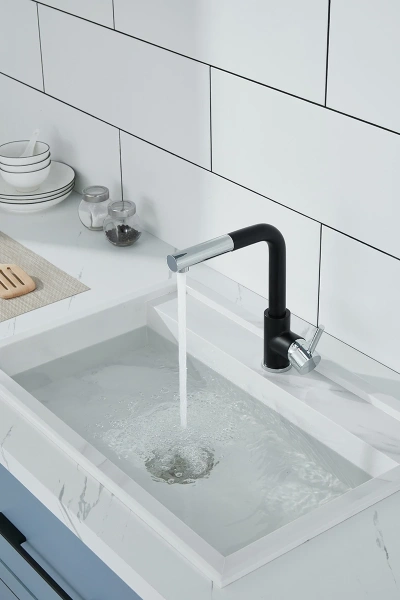 смеситель для кухни paulmark kassel ka214311-401 антрацит хром