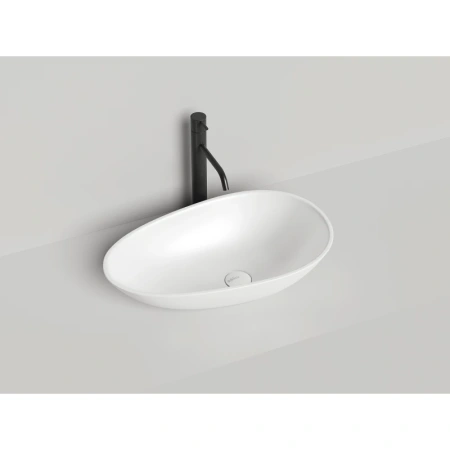 Накладная раковина в ванную Salini Callista 101 1101101G, 58 x 34,5 см, из материала Sapirit, глянцевая, белая
