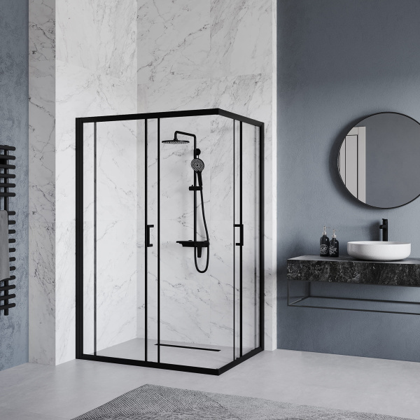 душевой уголок rgw passage pa-246b 120×90 030824692-14 профиль черный, стекло прозрачное
