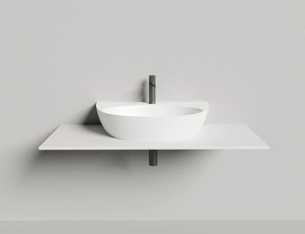 раковина salini alda wall 03 140323m подвесная/накладная, s-stone, 71х45 cм, белый матовый