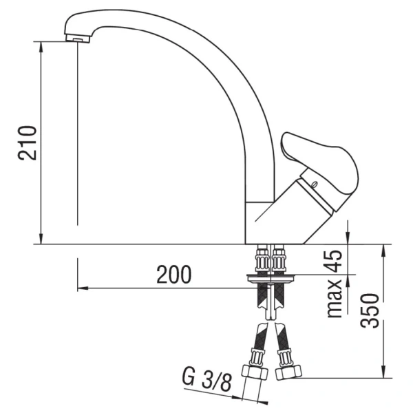 смеситель для кухни nobili hera he24113cr