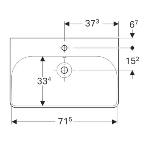 раковина подвесная 75 см geberit smyle square 500.249.01.1