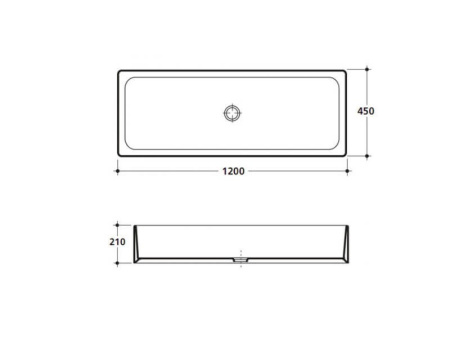 раковина накладная hatria specials 120x45, yn0501