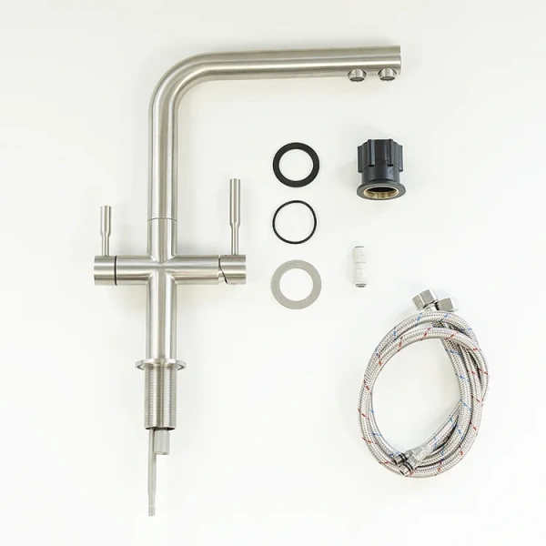 смеситель для кухни lemark expert lm5063s с подключением к фильтру, нержавеющая сталь