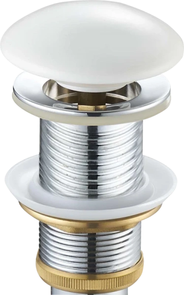 Донный клапан SantiLine SL-102 для раковины, без перелива, белый