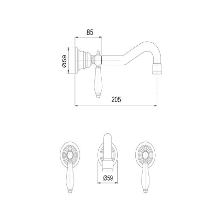 смеситель для раковины fima carlo frattini herend f5401l/5cr