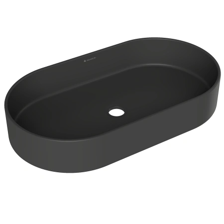 раковина aqueduto espiral esp0240 накладная, овальная, 60x39xh12 см, черный матовый