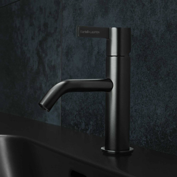 laufen laufen kartell смеситель для раковины, 1 отв., без донного клапана, цвет: pvd черный титан
