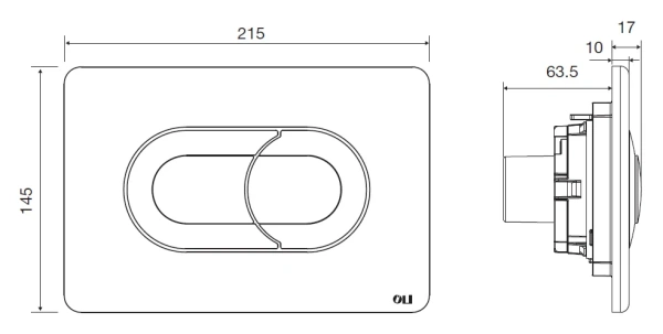 кнопка смыва для инсталляции oli salina salina 640084 пластик, цвет хром