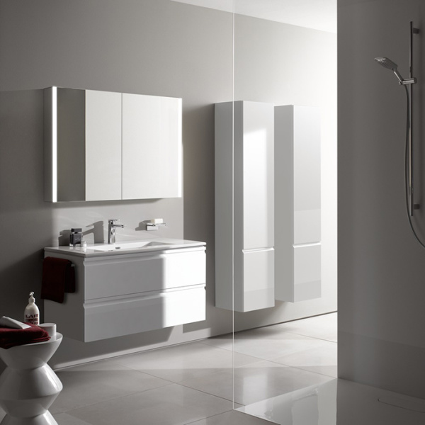 laufen laufen pro s тумба с раковиной 60x50x54.5cм., с механизмом мягкого закрывания, с 2 ящиками, с 1 отв., подвесная, цвет: белый глянцевый