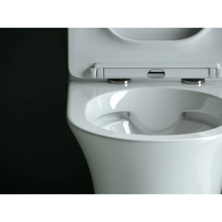 чаша напольного унитаза ceramicanova star cn1904-b безободкового с сиденьем микролифт, белая