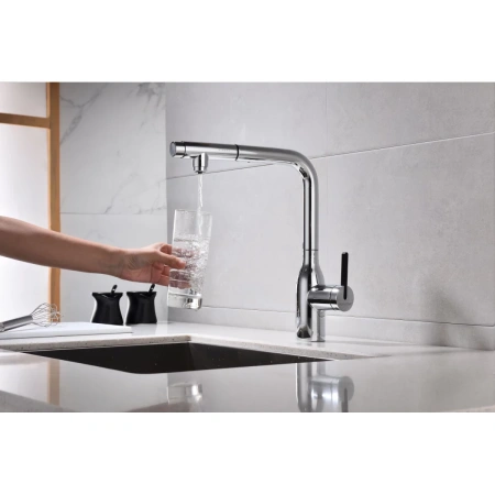 смеситель для кухни с подключением к фильтру paulmark viper vi213105-cr, цвет хром