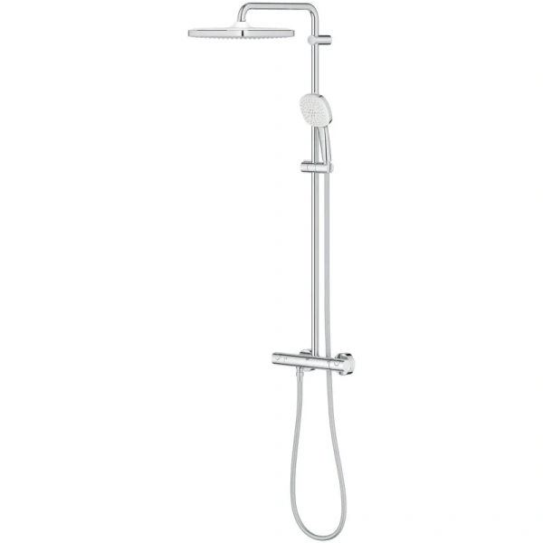 душевая система grohe tempesta cube 26689001 250 мм, с термостатом, хром