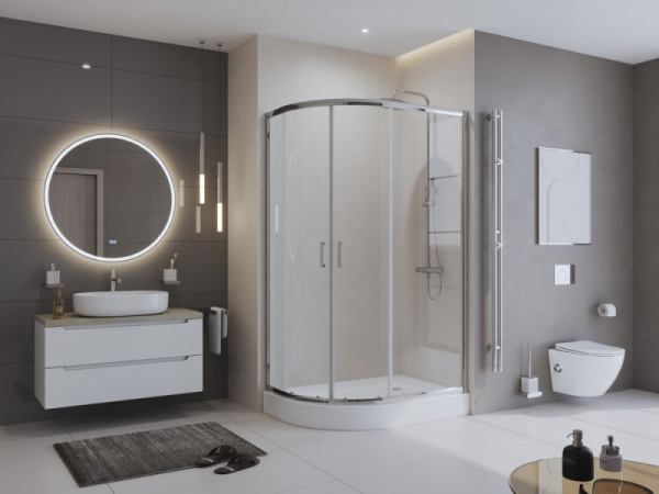 душевой уголок belbagno uno-195-rh-2-120/80-c-cr 120х80 профиль хром стекло прозрачное