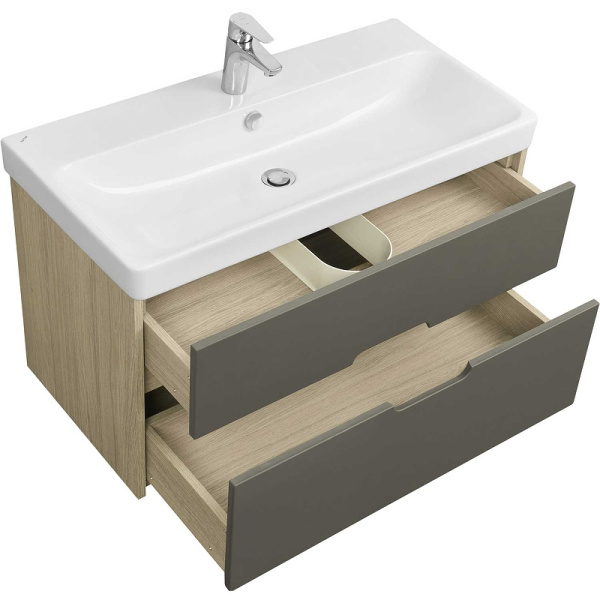 тумба под раковину aquaton оливия 90 1a254401olug0 подвесная грей дуб ойстер