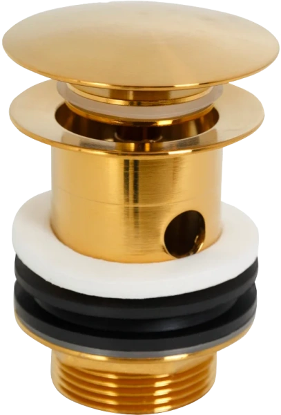 Донный клапан Cezares Eco ECO-SAT-BORO для раковины, с переливом, брашированное золото