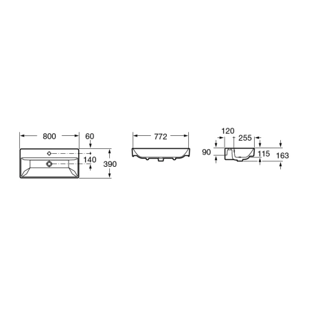 раковина 80x39 см roca oleta 3274c500y