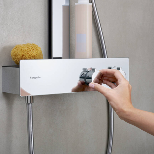 hansgrohe hansgroh rainfinity душевая система с верхнем душем 36см., термостатическим смесителем, ручным душем и шлангом 160см., цвет: хром