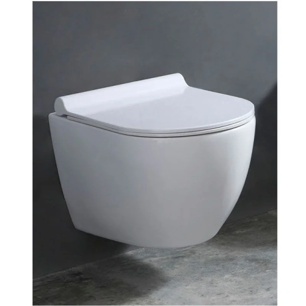 унитаз azario geno az-2196-d подвесной, безободковый, с сиденьем микролифт, 49x36x36 см, белый