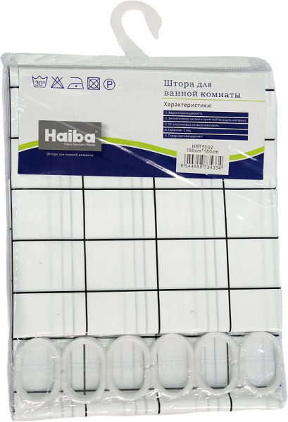 Штора для ванны Haiba HB75002 Клетка