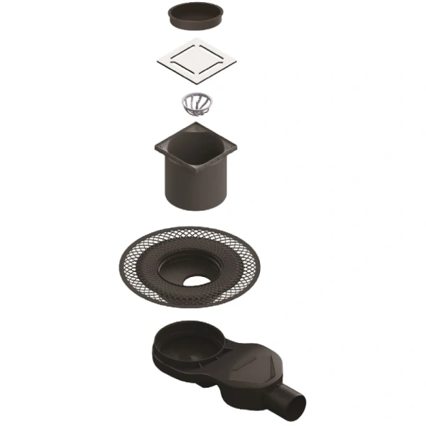 душевой трап berges platz norma 150x150 090159 с решеткой хром матовый