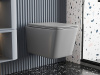 унитаз abber rechteck ac1201mg подвесной, с сиденьем микролифт, цвет серый матовый