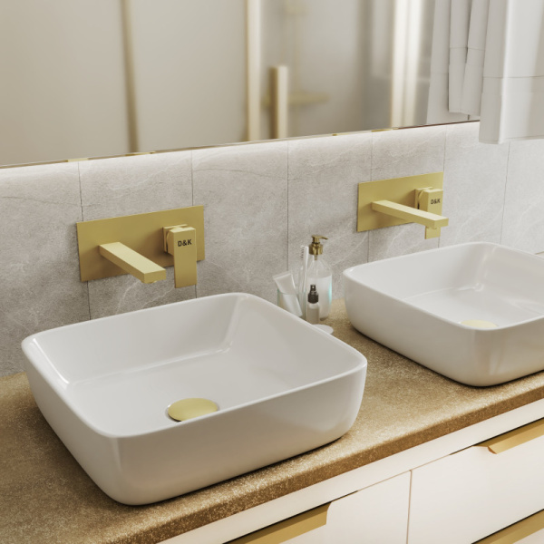 смеситель d&k bayern.liszt da1514407 для раковины, встраиваимый, цвет золото матовое