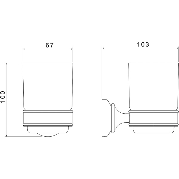 Стакан для зубных щеток Aquatek Классик AQ4504CR Хром