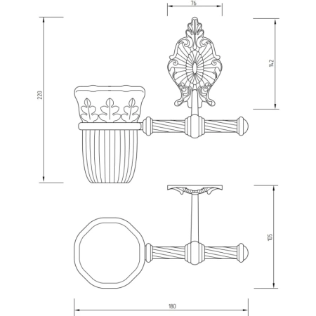 стакан для зубных щеток migliore elisabetta 17018 цвет хром