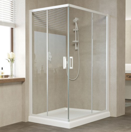 душевой уголок vegas glass za-f 120*90 01 01 профиль белый, стекло прозрачное