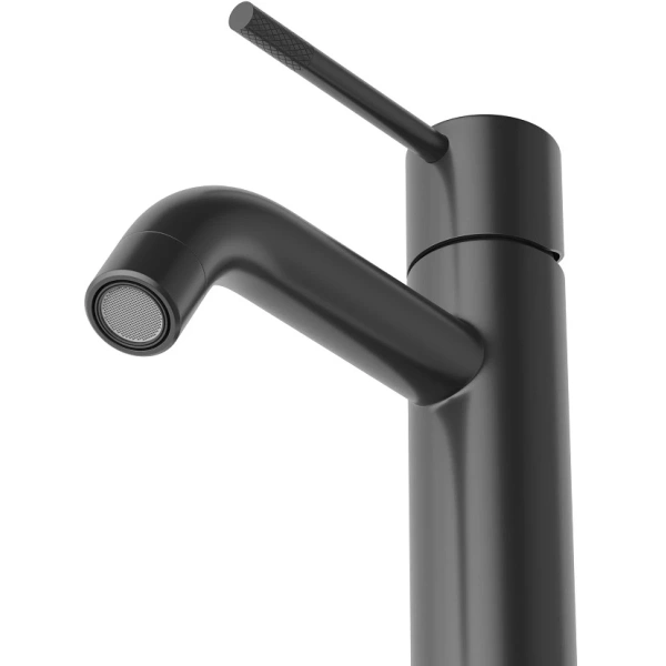 смеситель для раковины cezares relax relax-ls1-nop с донным клапаном, черный матовый