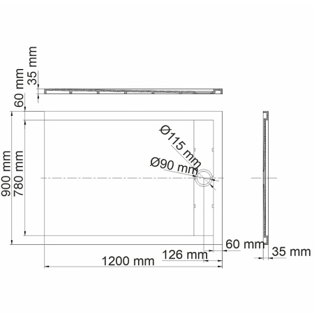 душевой поддон из искусственного камня wasserkraft mindel 120×90 85t07 белый матовый